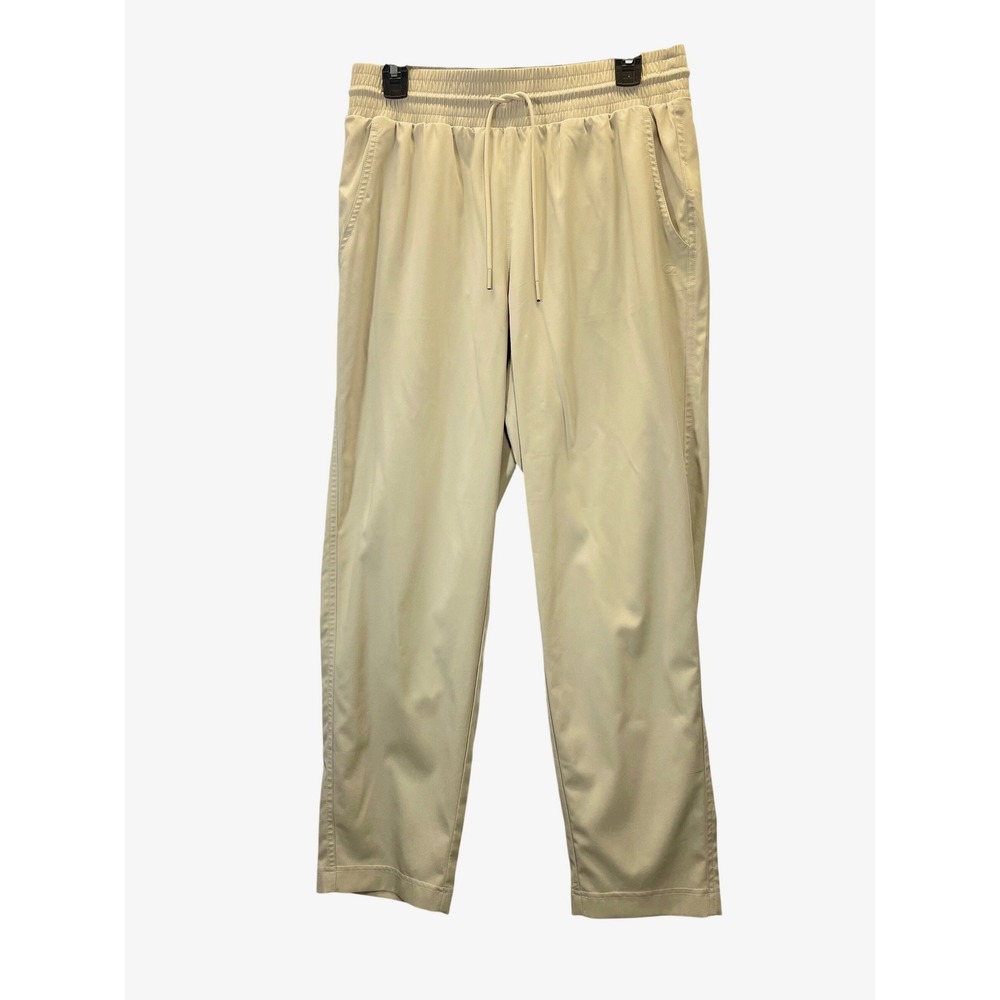 GapFit Women Beige Athletic Track Pants Size M Elastic Waist Drawstring Leggings